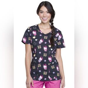 Hello Kitty love bug scrub top